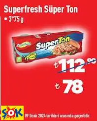 SUPERFRESH SÜPER TON BALIĞI • 3*75 G SUPERFRESH SÜPER TON BALIĞI • 3*75 G
